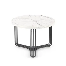 ANTICA M COFFEE TABLE, TOP - WHITE MARBLE, FRAME - BLACK